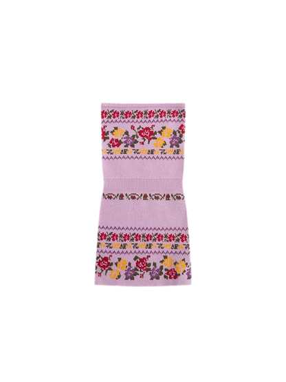 Robe pull rose Fair Isle