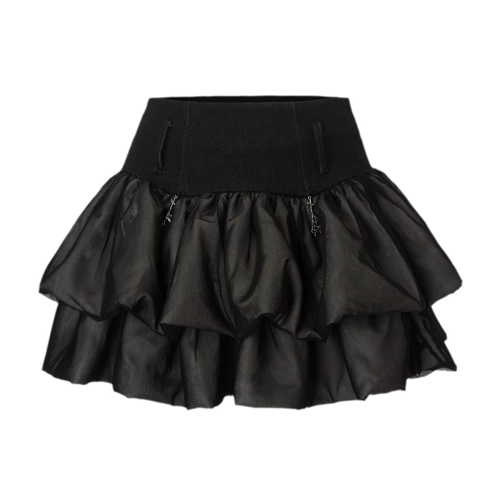 Layered Ruffle Gothic Mini Skirt