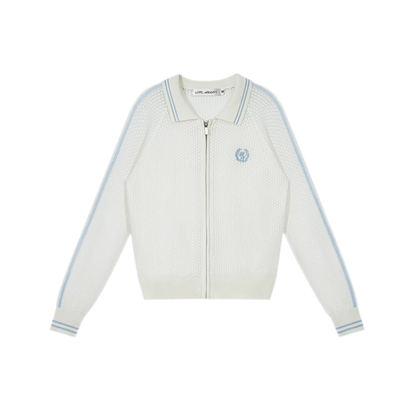 Openwork Knit Collared Jacket