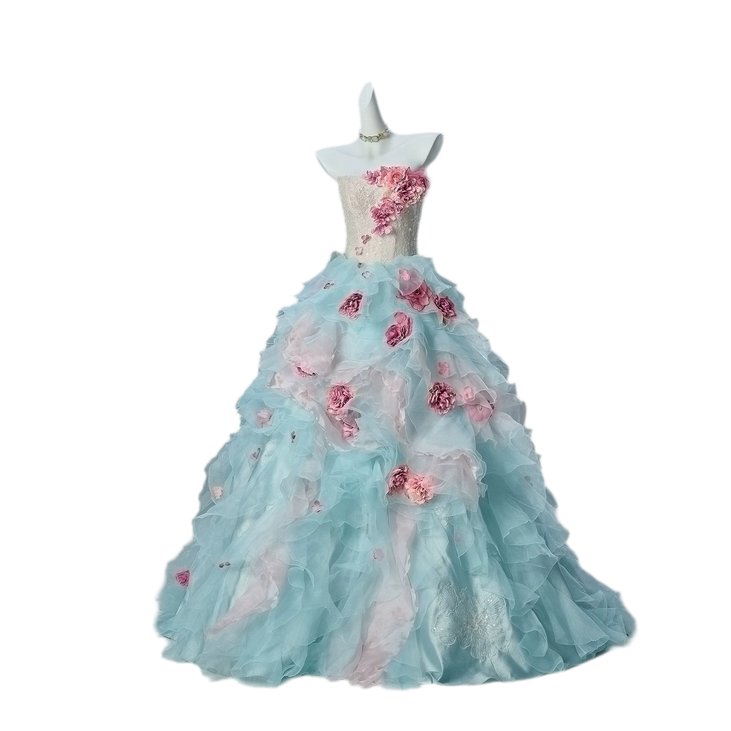 Gradient Floral Ball Gown