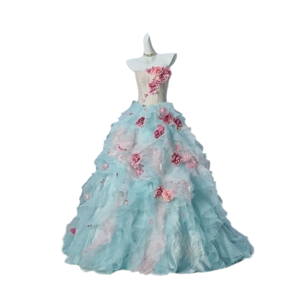 Gradient Floral Ball Gown