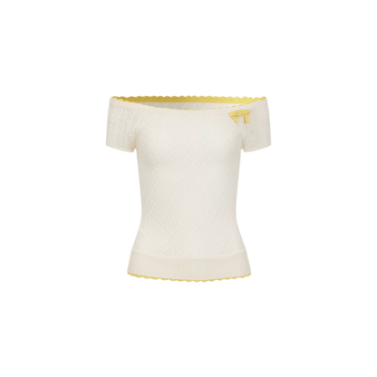 Off-Shoulder Knit Tee