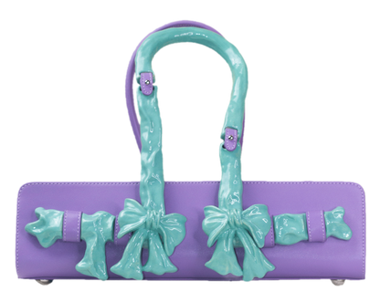 Glossy Bow Handle Handbag