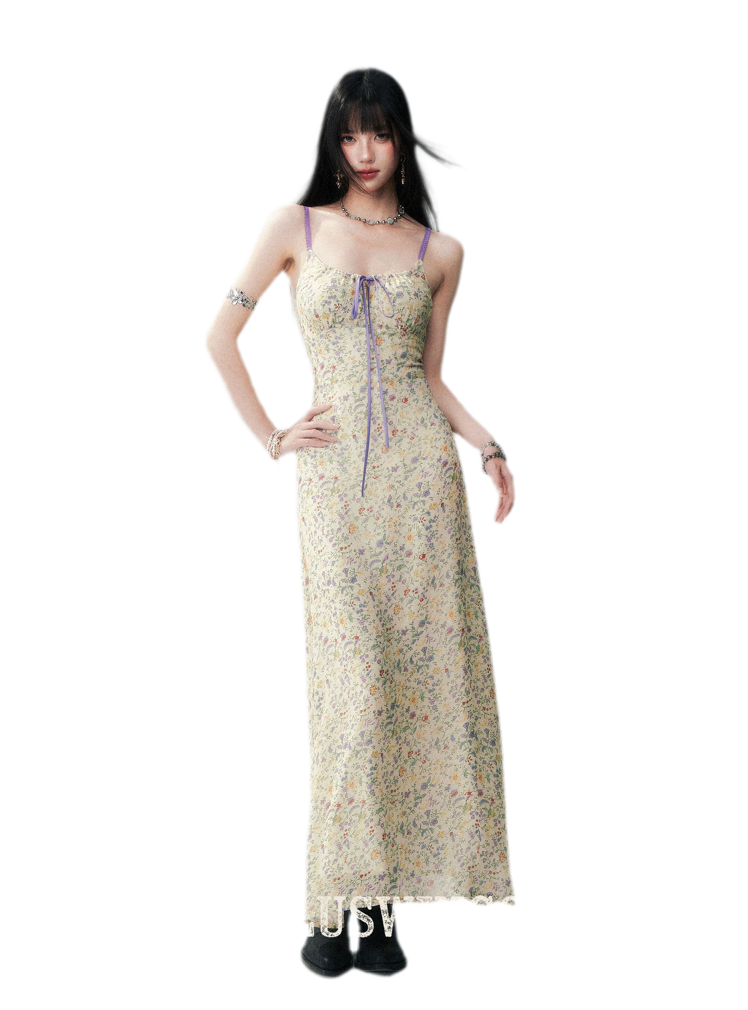 Iris Print Viscose Maxi