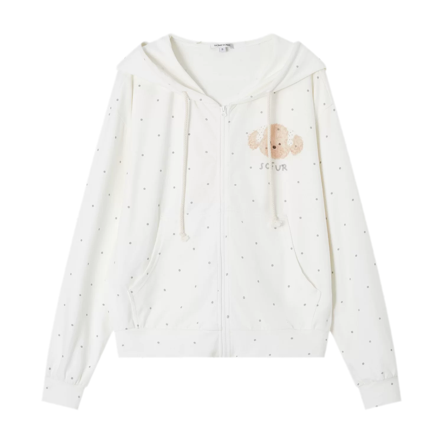 Polka Dot Hooded Sweatshirt