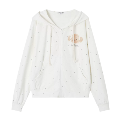 Polka Dot Hooded Sweatshirt