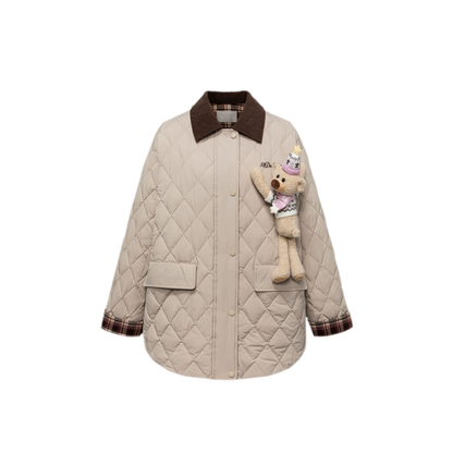 Leichte gesteppte Daunenjacke mit Rautensteppung