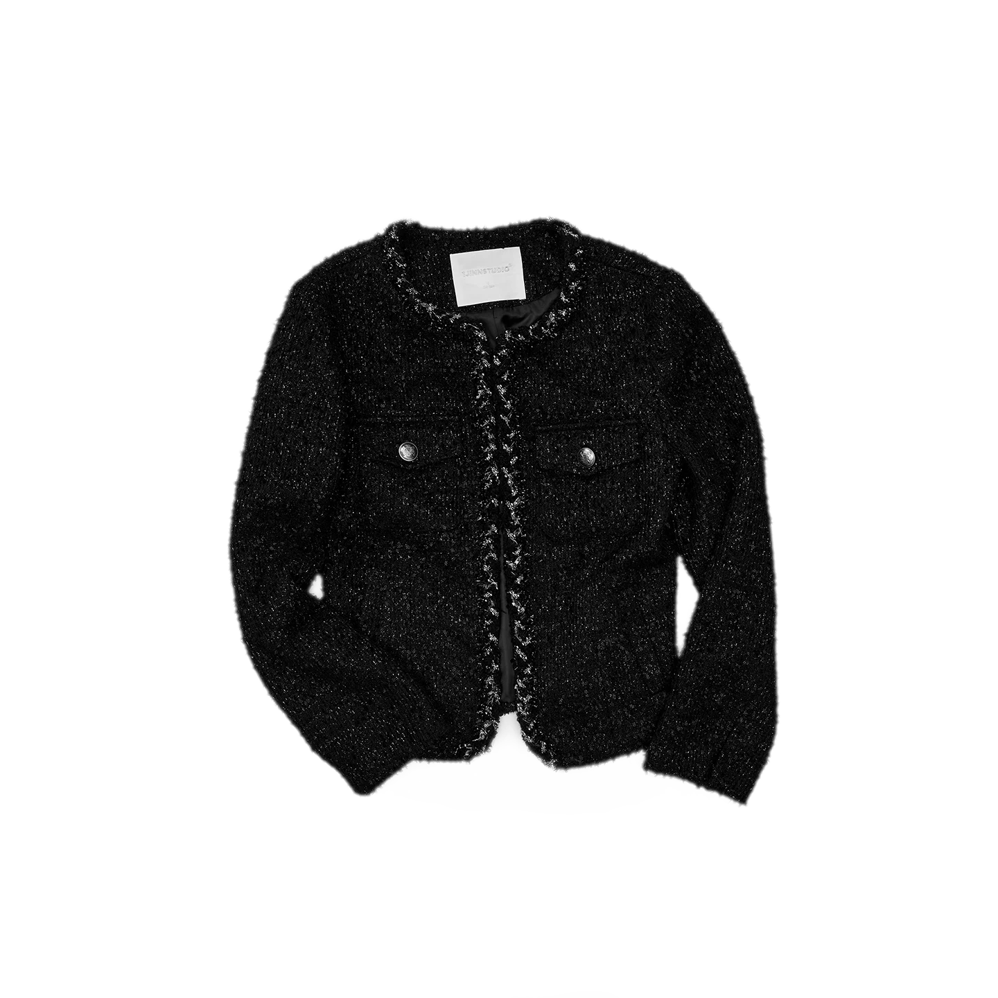 Bouclé Cropped Jacket Shorts Set