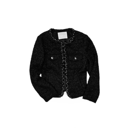 Bouclé Cropped Jacket Shorts Set