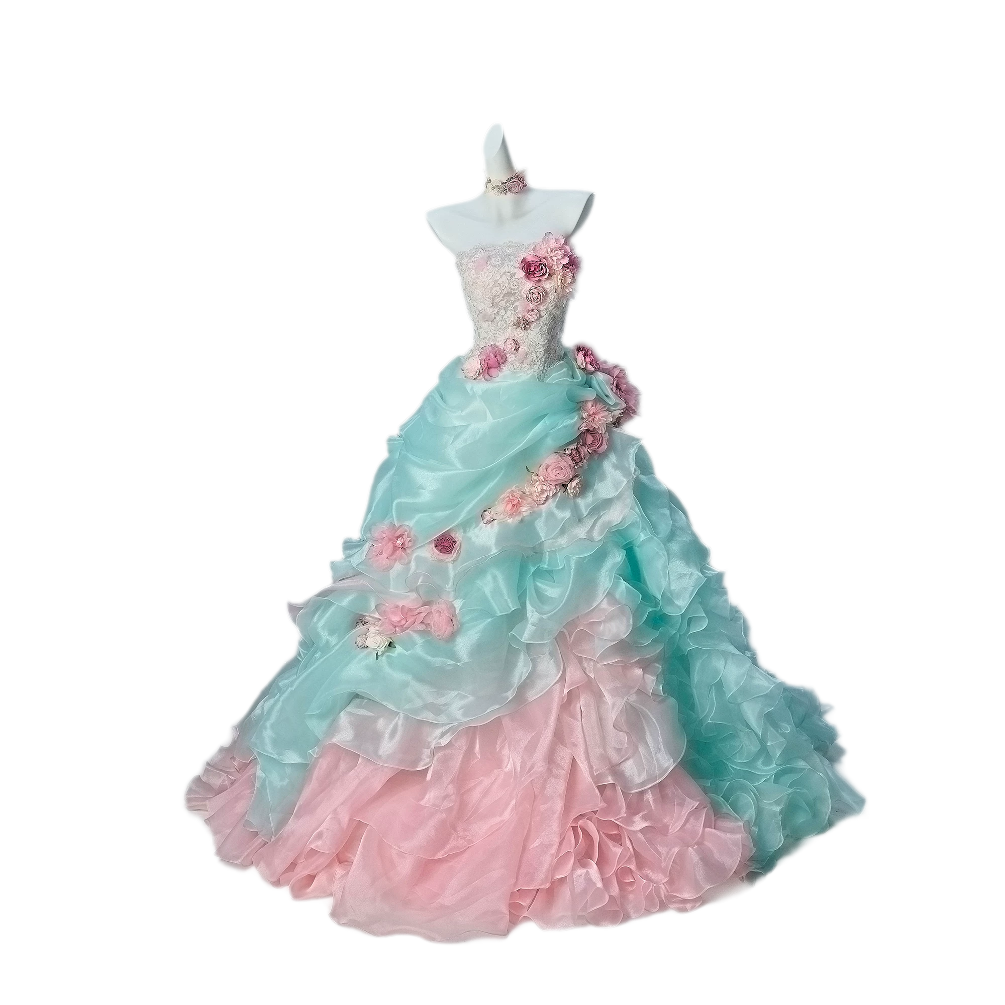 Scintillant Floral Ballgown
