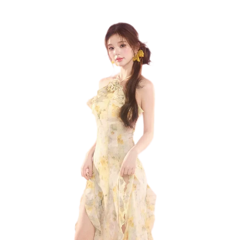 Sunlit Ruffle Swim Dress