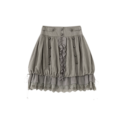 Lace Patchwork Bubble Skirt