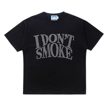 Street Style Rhinestone Logo Print T-Shirt