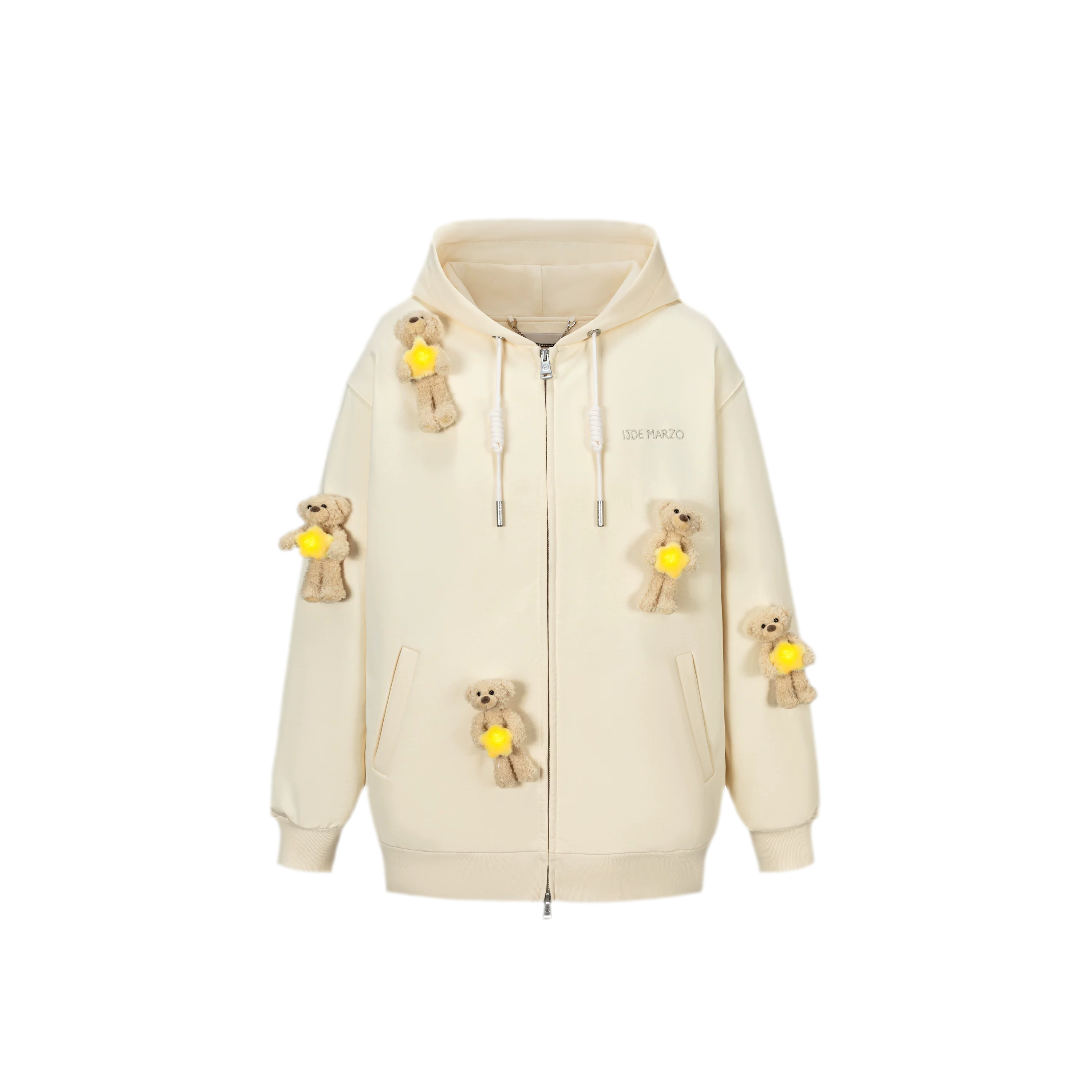 Bear Star Embroidered Hoodie