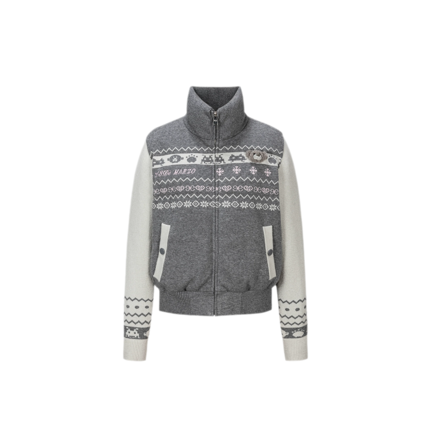 Fair Isle Cropped Down Jacket