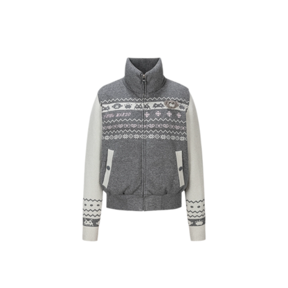 Fair Isle Cropped Down Jacket