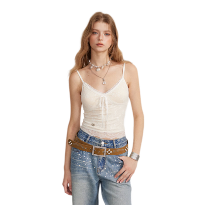 Lace Bow Jacquard Cami