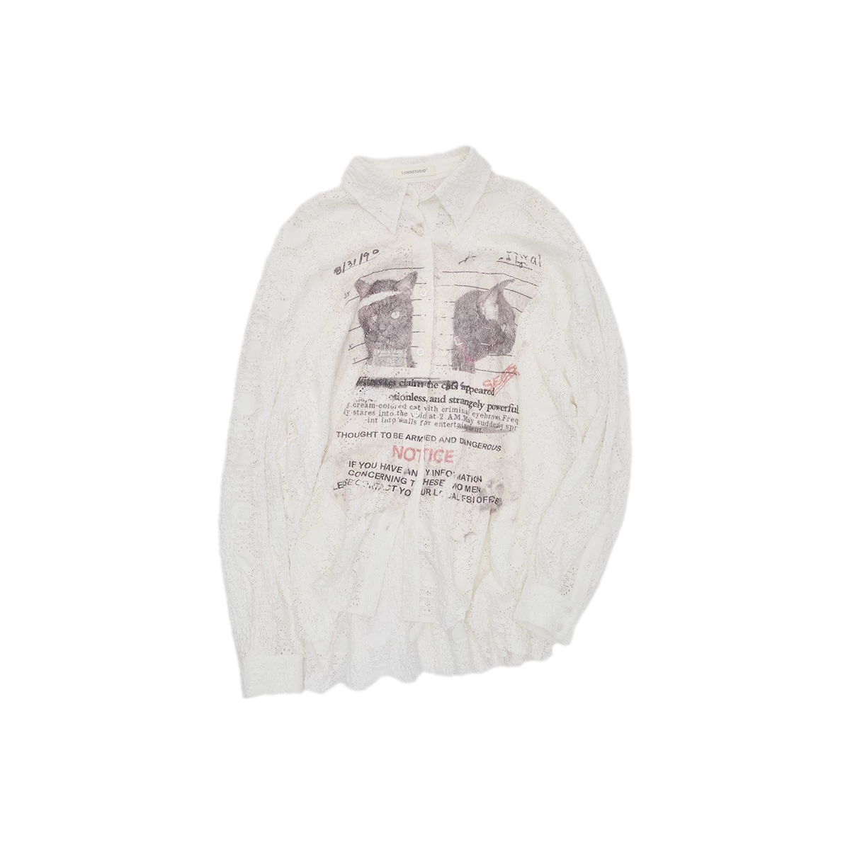 Distressed Cat Graphic Shirt