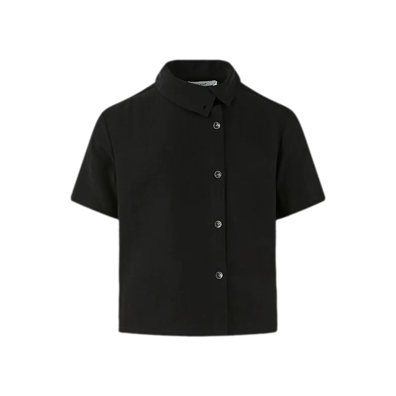 Lyocell Linen Stand Collar Shirt