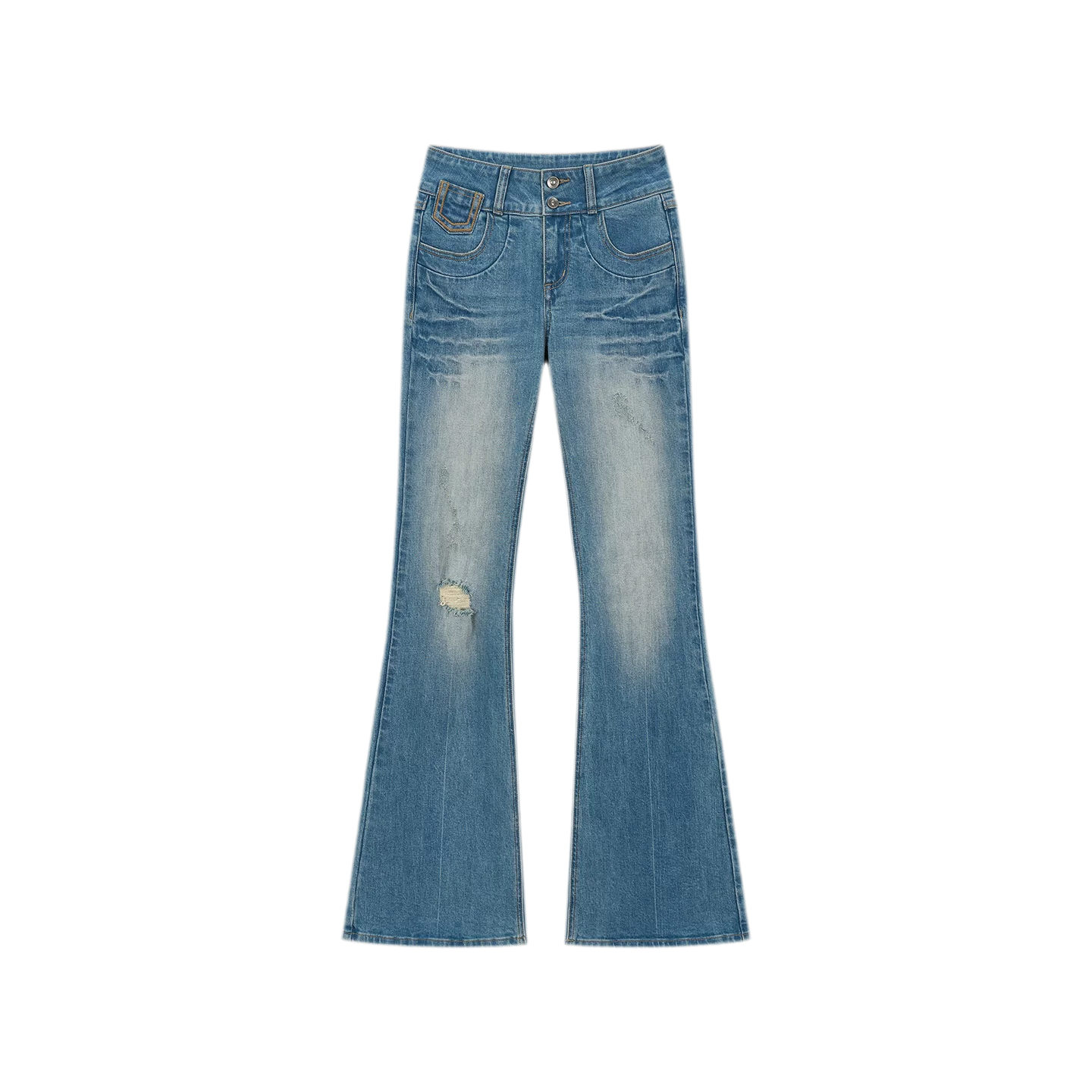 Model Vintage Washed Slim Flared Jeans