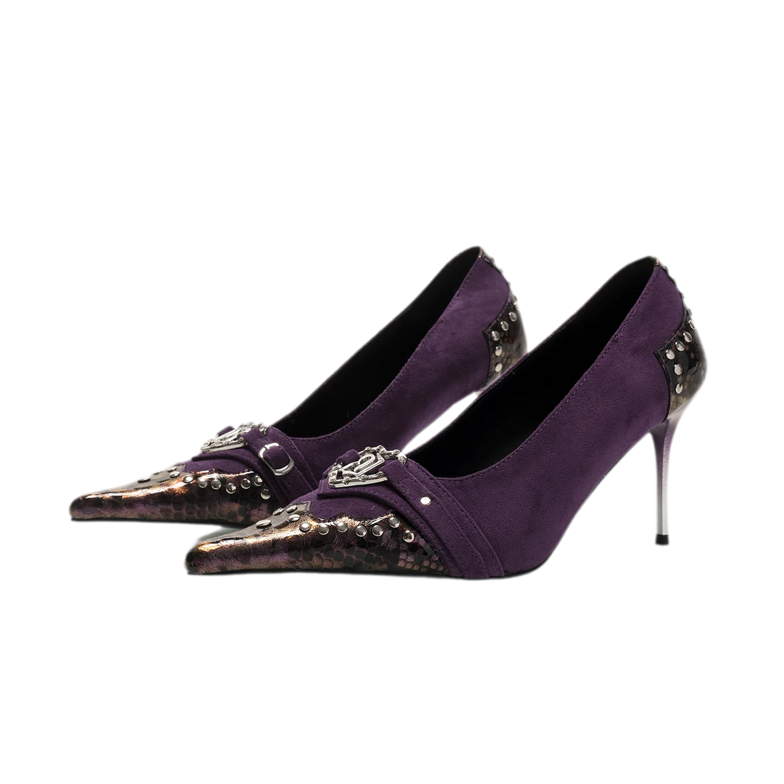 Tacones de aguja con degradado de estampado de serpiente