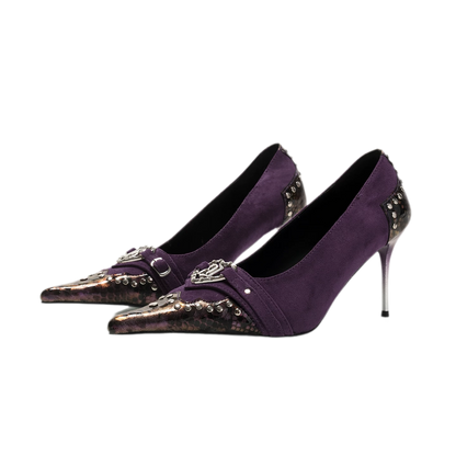 Décolleté con tacco a stiletto sfumate con stampa serpente