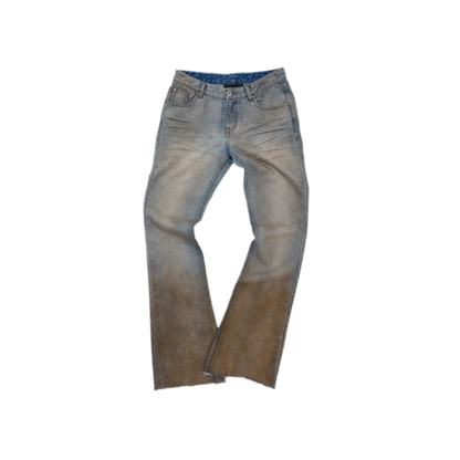 Quần jeans ống loe chuyển màu phong cách vintage