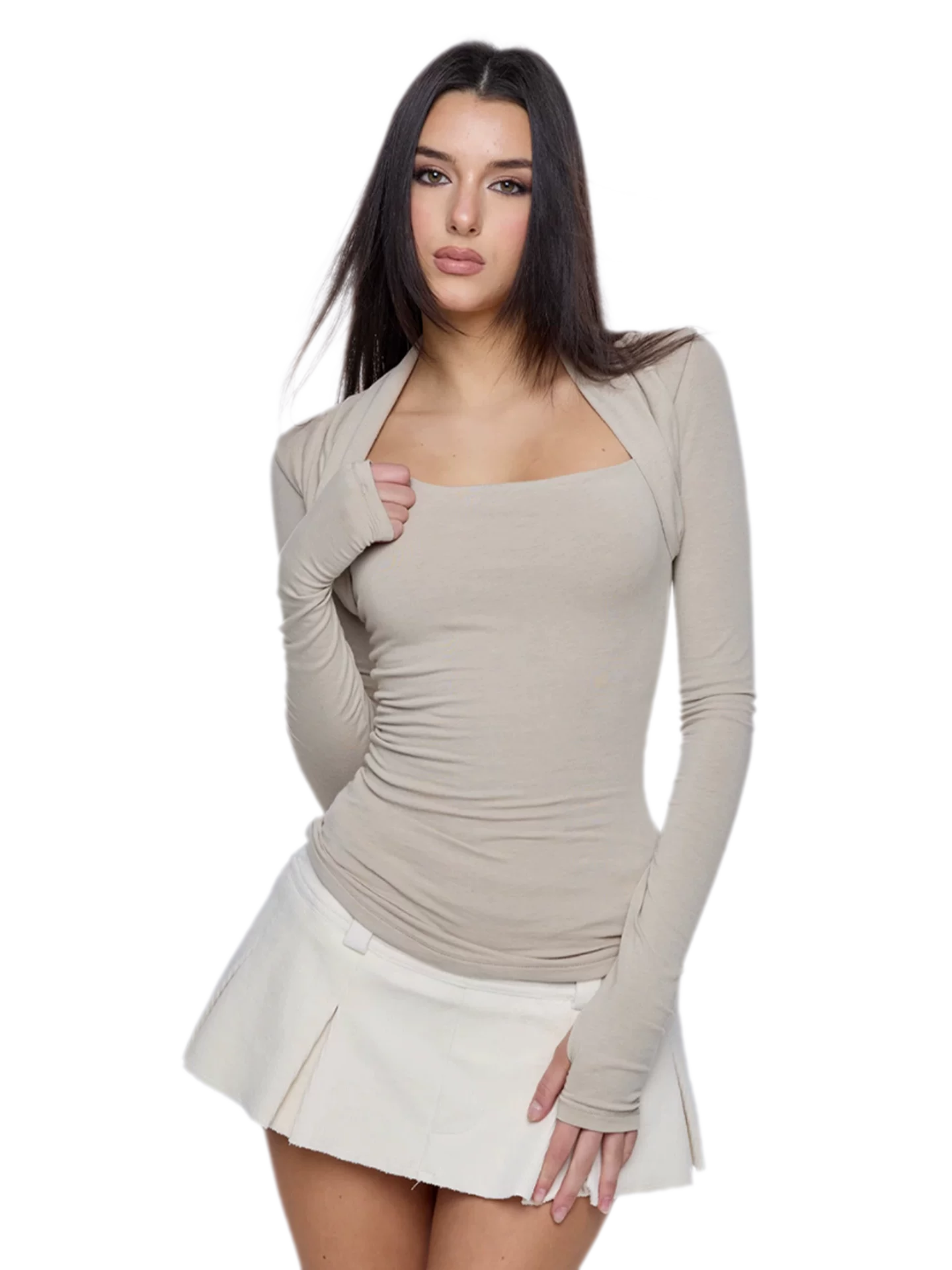 Square Neck Ruched Top