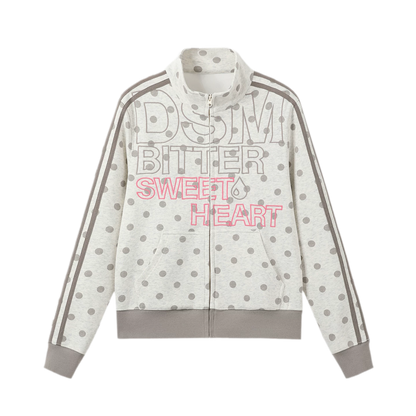 Custom Polka-Dot Stand-Collar Sweatshirt