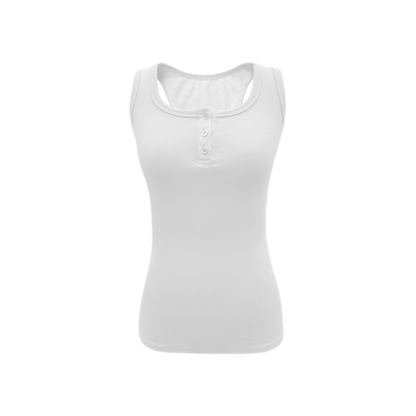 Ribbed Slim-Fit Henley Tank