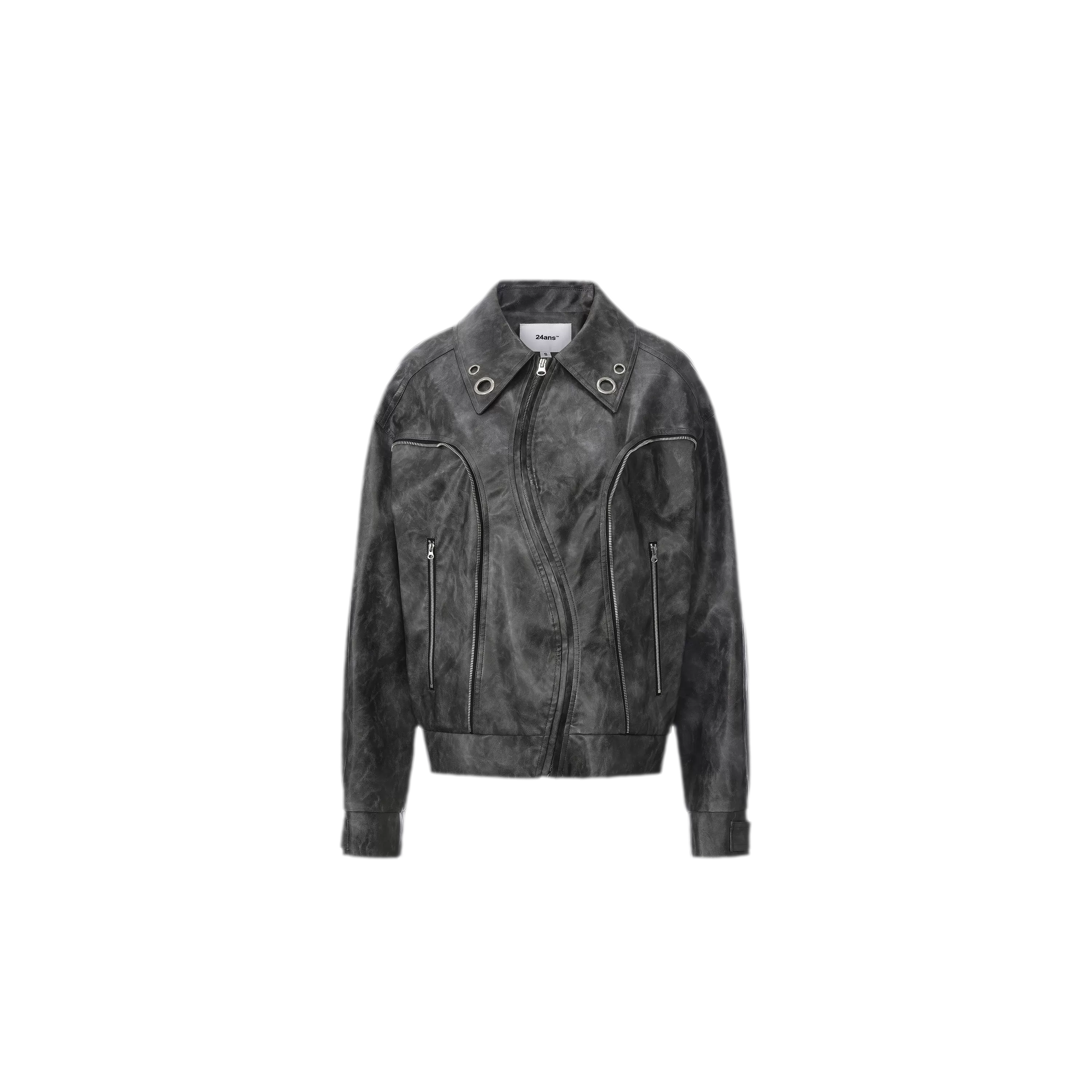 Textured Deconstructed PU Jacket