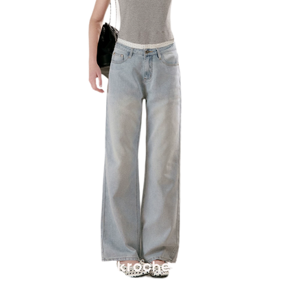 Washed Wide-Leg Jeans