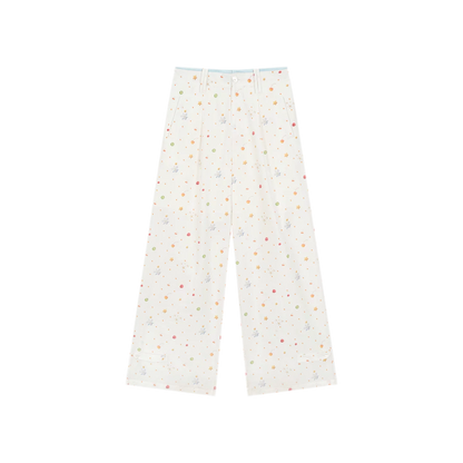 Printed Wide-Leg Pants