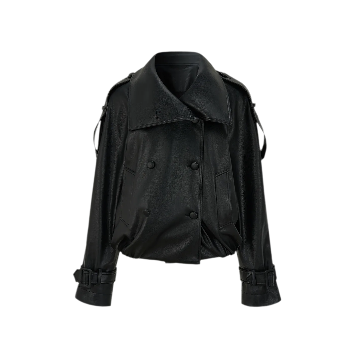 Matte Oversized Faux-Leather Jacket