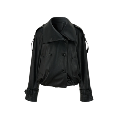 Matte Oversized Faux-Leather Jacket