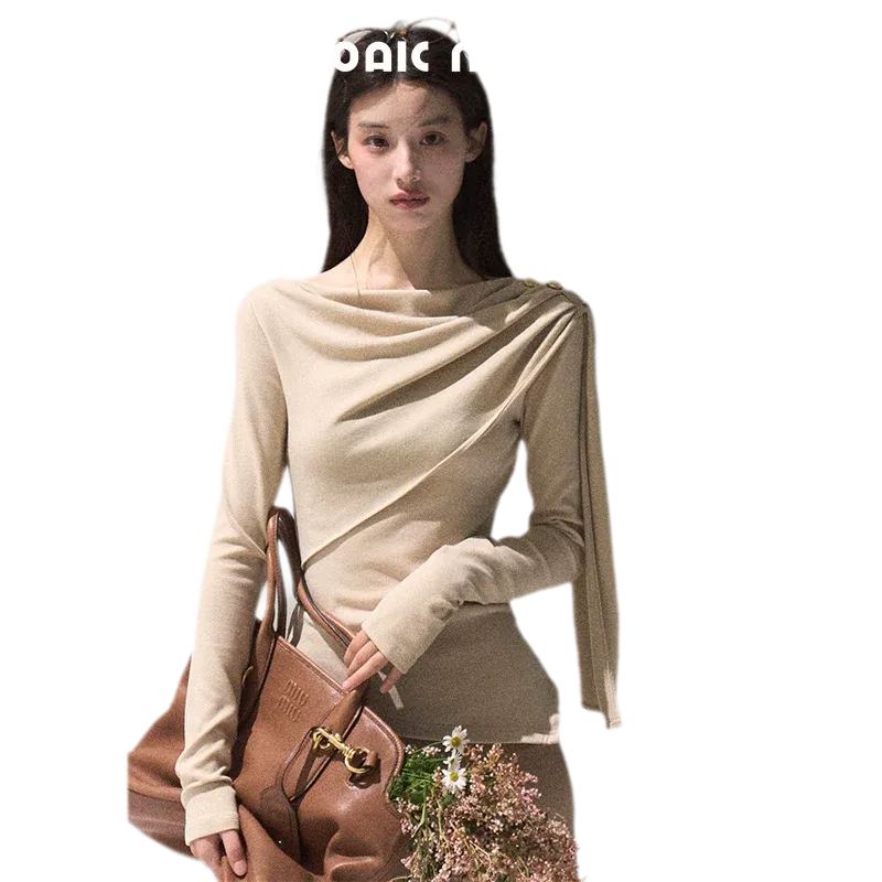 Draped Wrap Knit Top