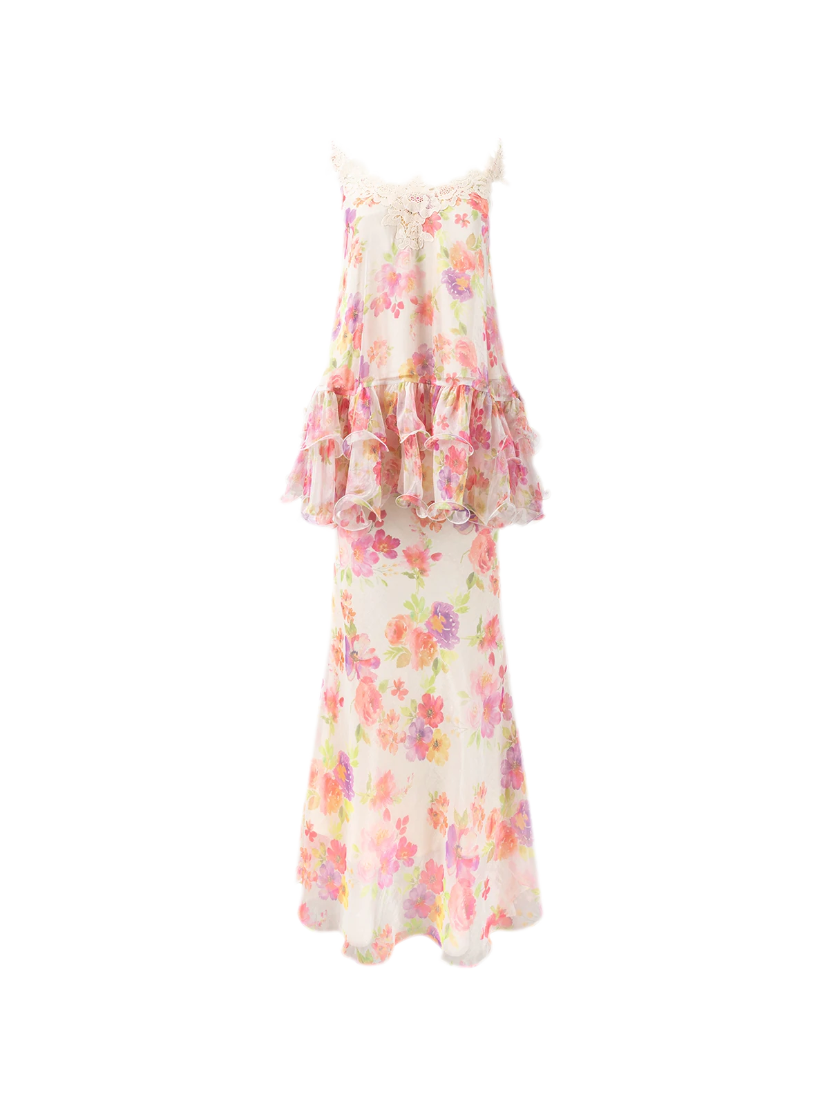 Watercolor Lace Fishtail Dress Set