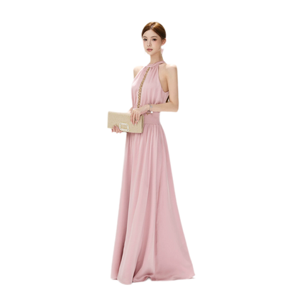 Rhinestone Halter Maxi Dress