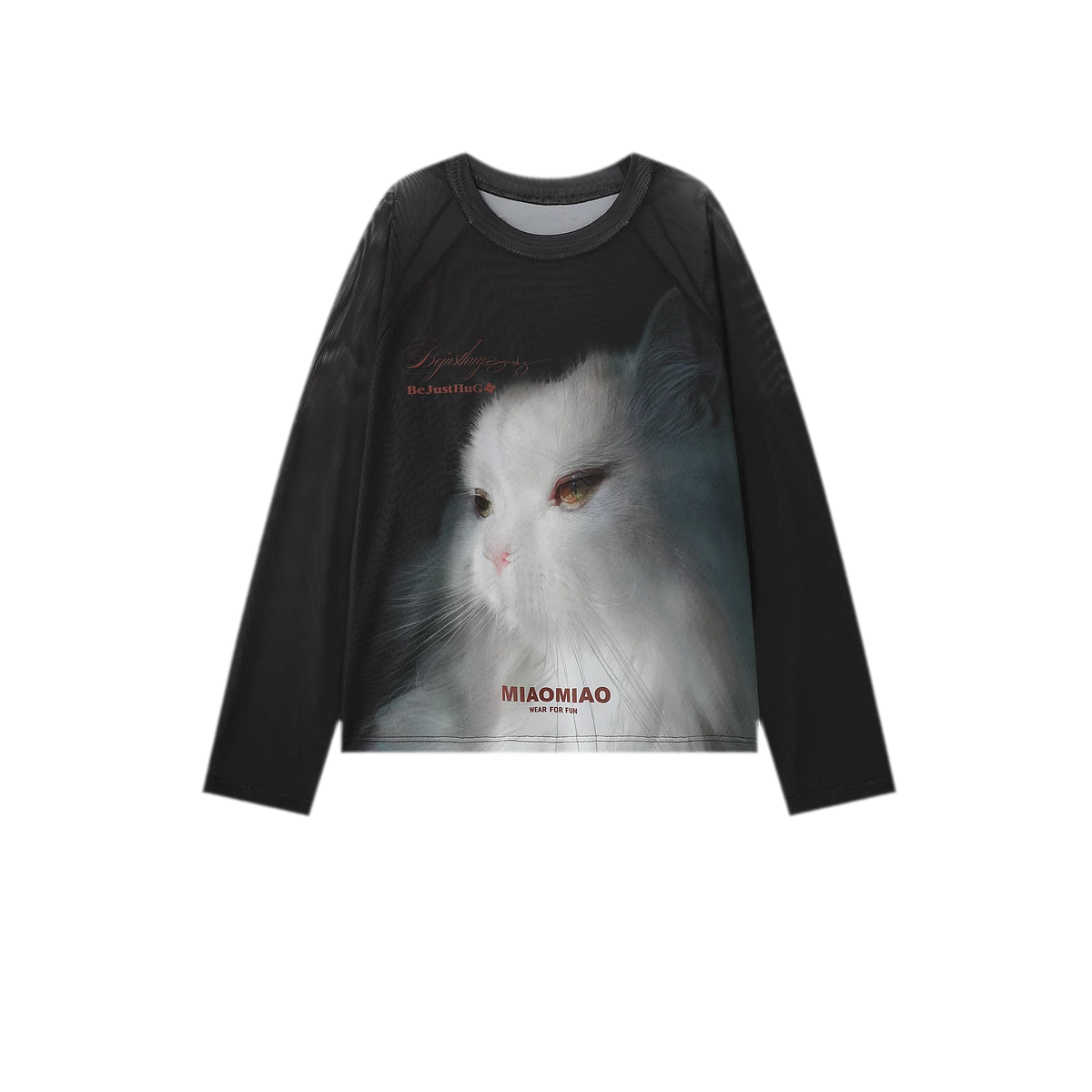 Sheer Oversized Cat Mesh Top