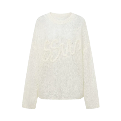 Mohair Openwork Logo Sweater