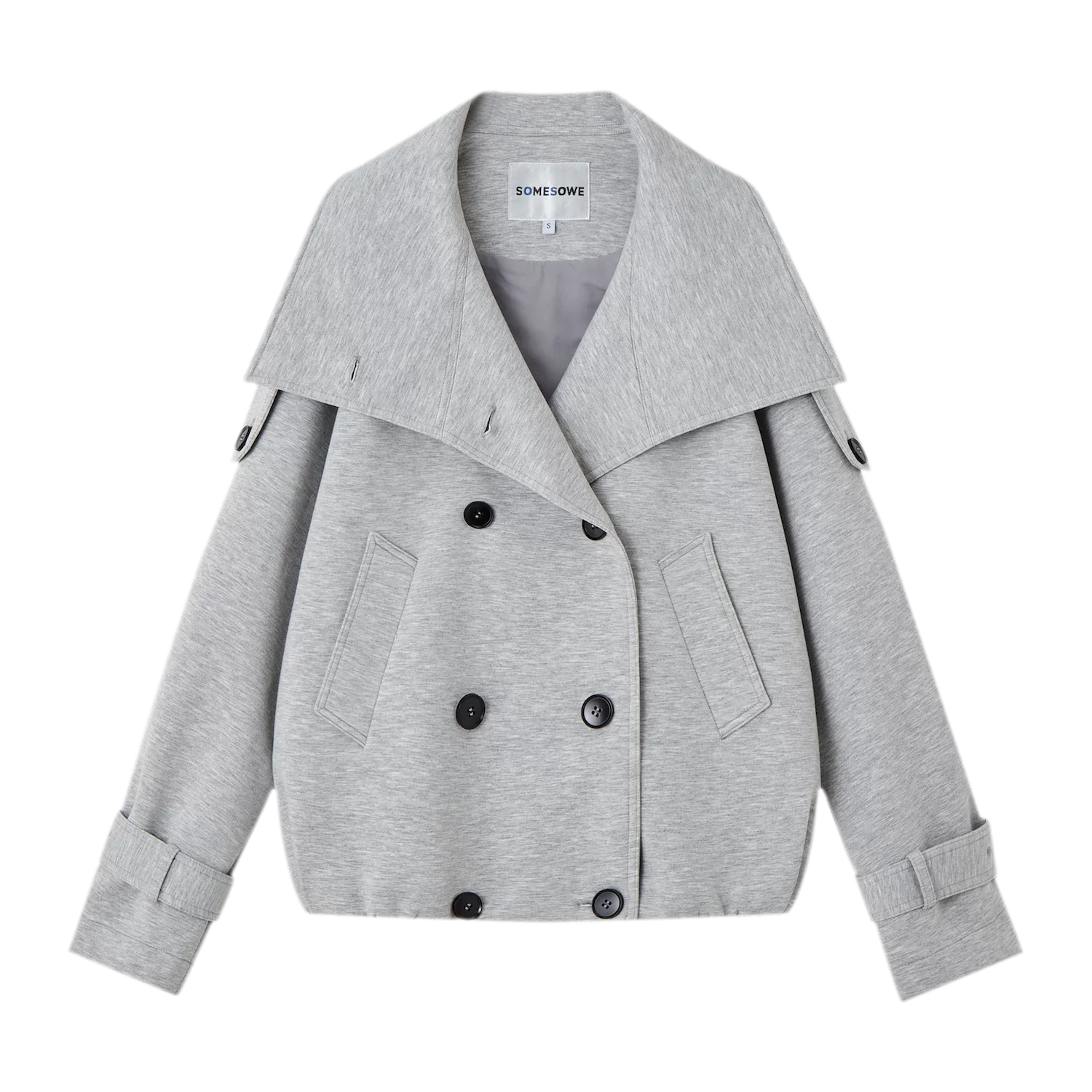 Heathered Cropped Oversized Jacket