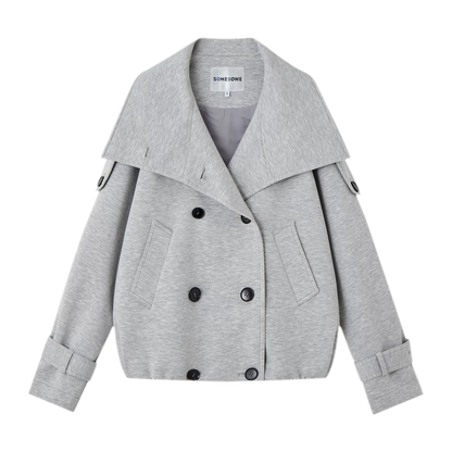 Heathered Cropped Oversized Jacket