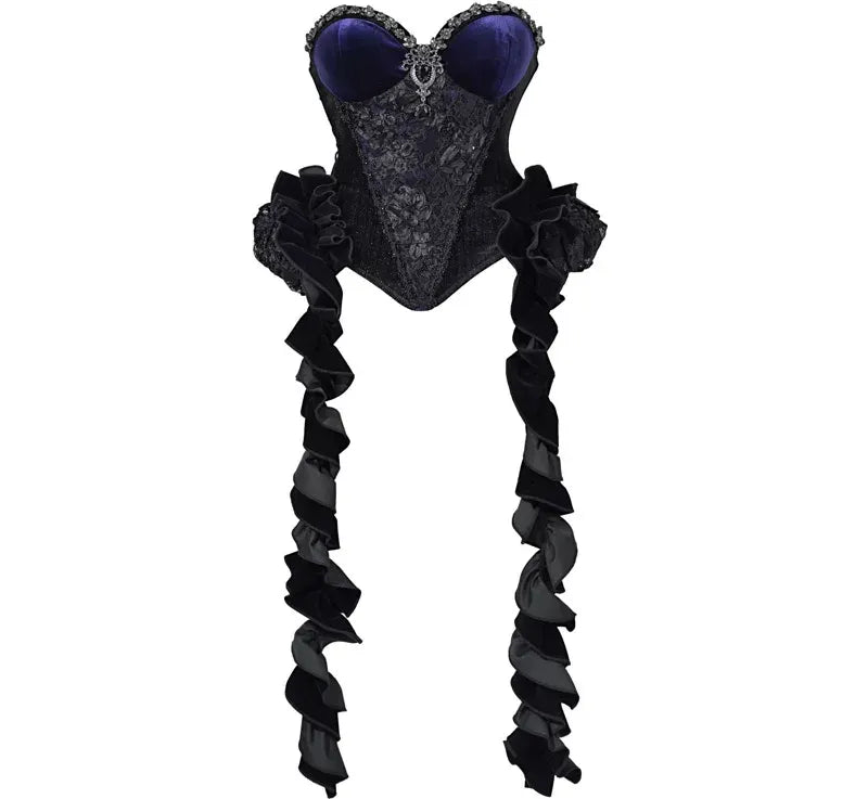 Rhinestone Velvet Gothic Corset