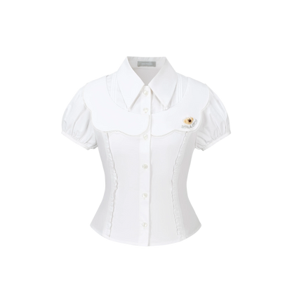 Patchwork Two-in-One Short Shirt