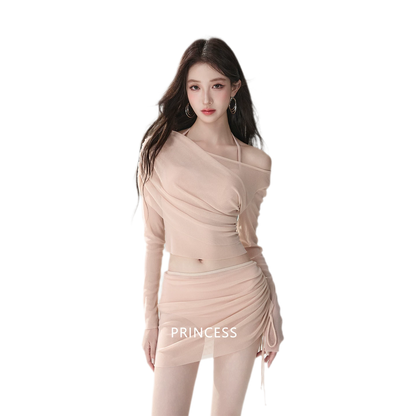 Draped Ruched Swim Set