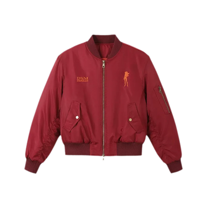 Cropped Slim-Fit Bomber Jacket