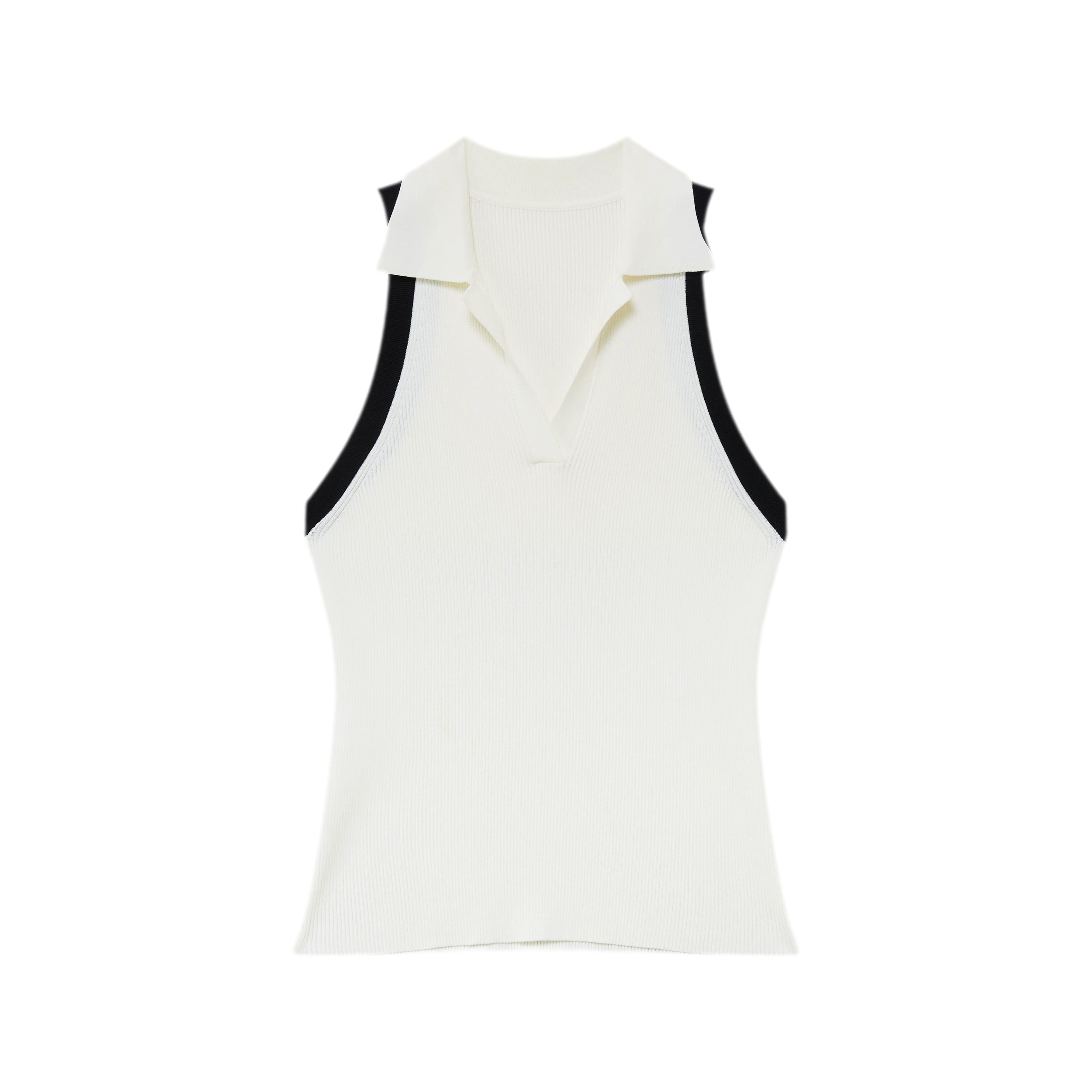 Contrast Rib Polo Tank