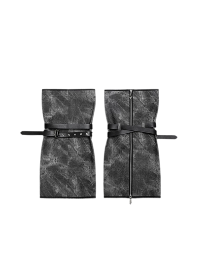 Distressed Leather Slouch Leg Covers