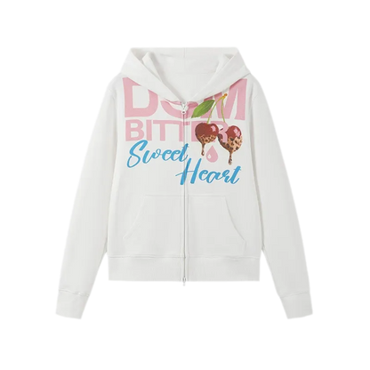 Fruit Print Zip Hoodie