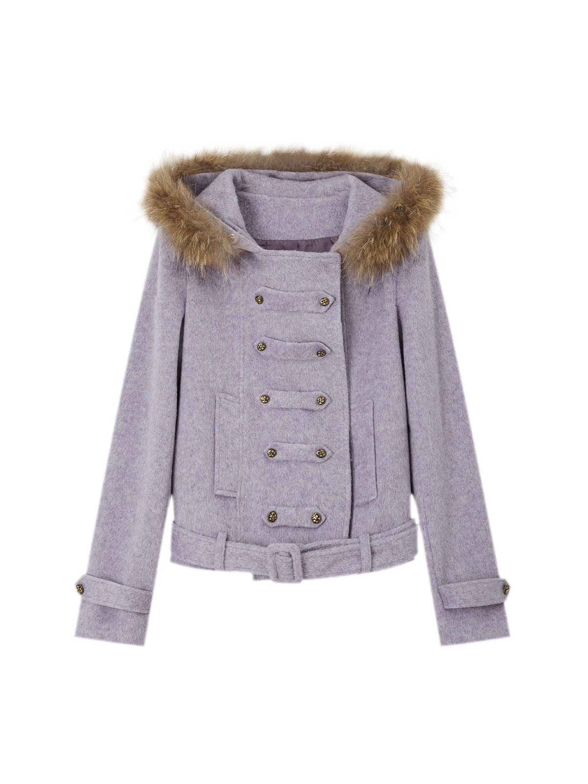 Wool Belted Hooded Coat